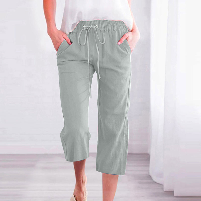 【Cotton And Linen】Solid Color Casual Pants