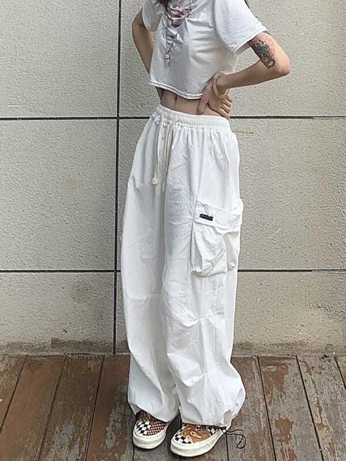 Mid Rise Drawstring Cargo Jogger Pants