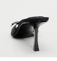 Black Bow Strap Heels