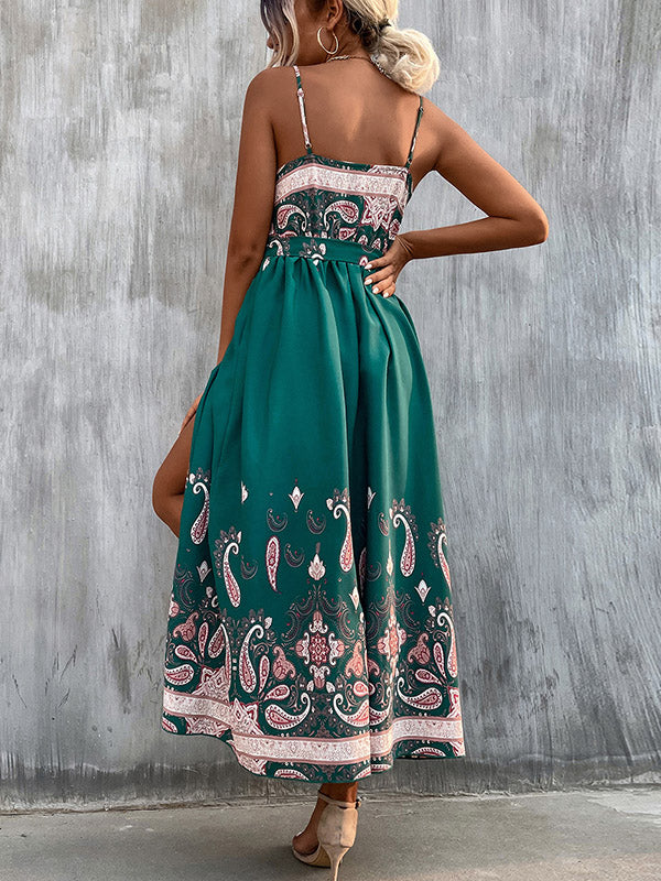 Bohemia Loose Backless V-Neck Dress
