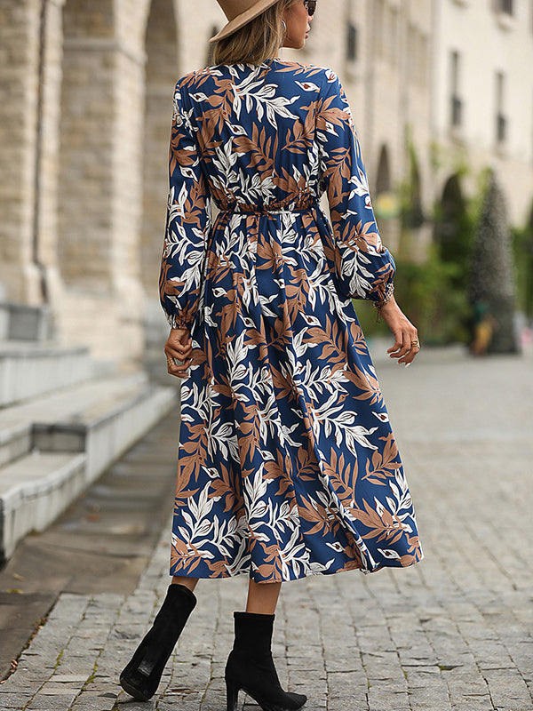 Bohemia A-Line Floral Round-Neck Dress