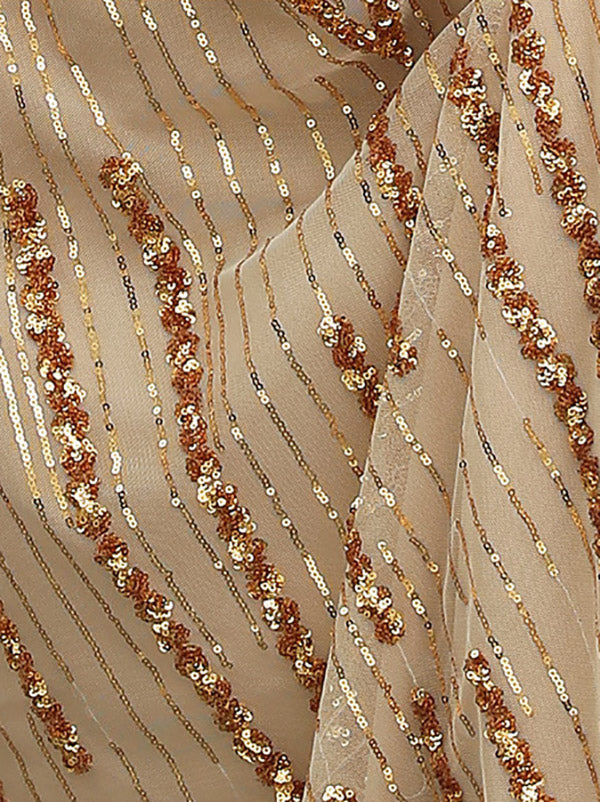 Vintage Flared Sleeves Sequined Round-Neck Midi Dress