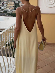 Backless Vacation Long Dress