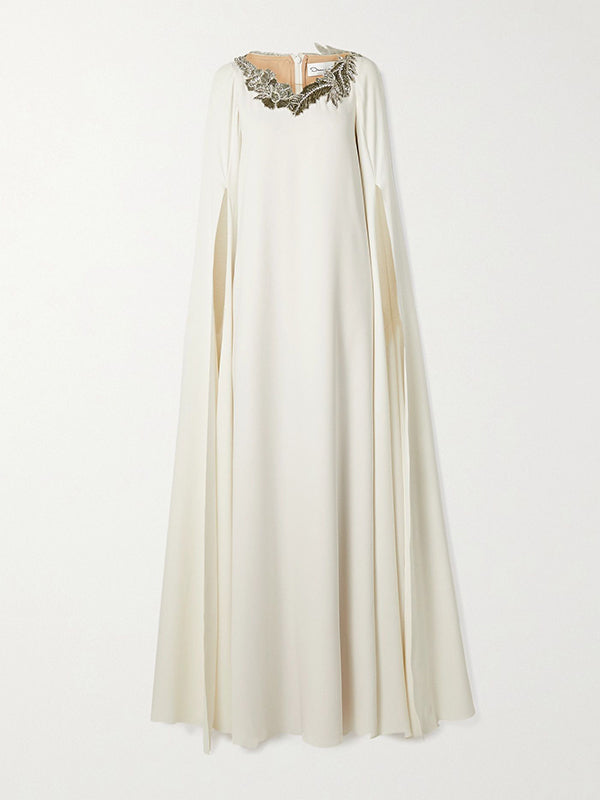 Embroidered V-neck Maxi Dresses