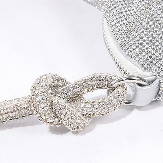 Silver Rhinestones Evening Clutch Bag