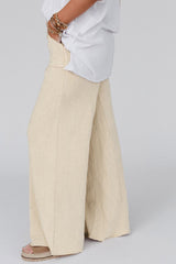 Washed Drawstring Wide Leg Pants