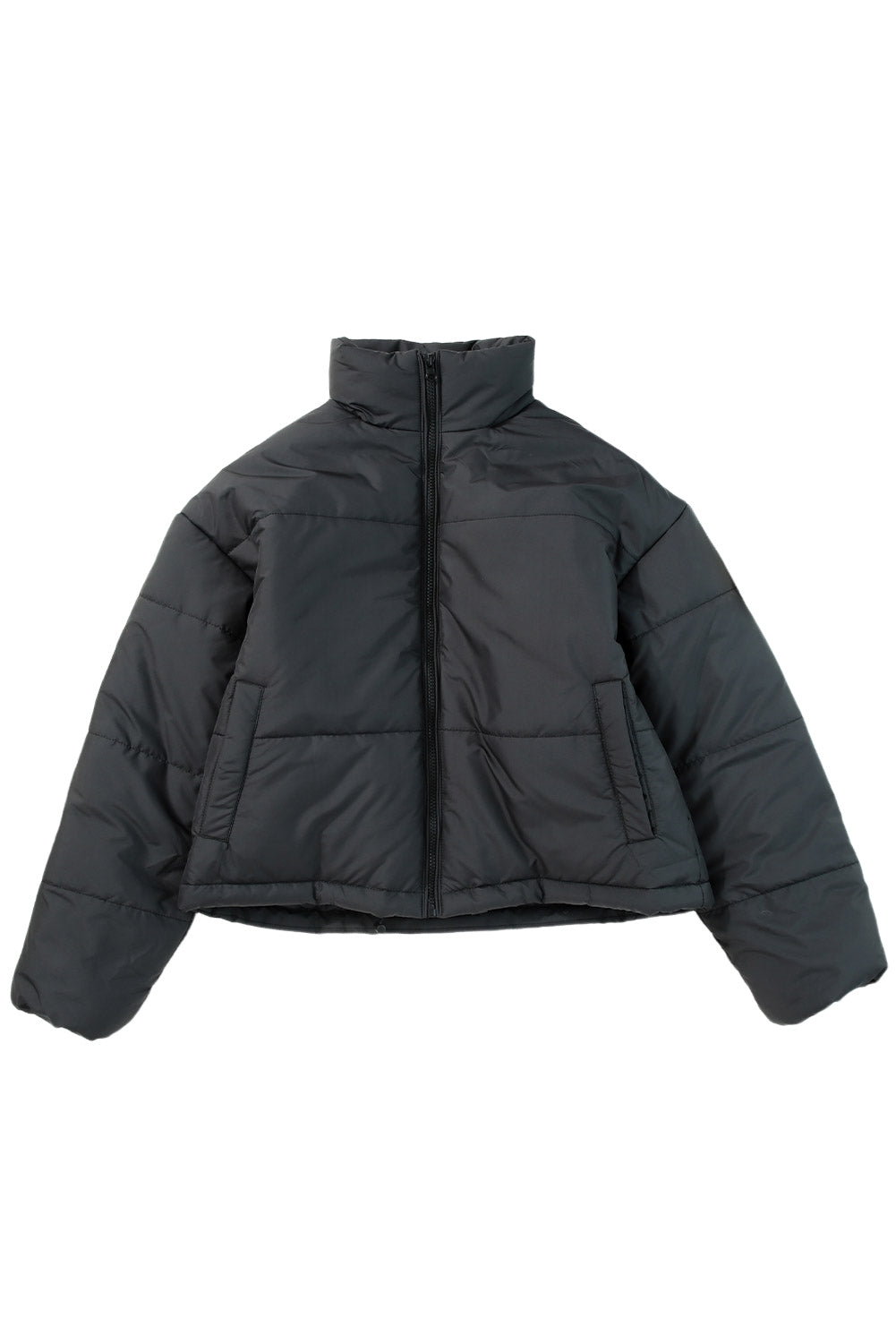 Zip Up Drawstring  Puffer Coat