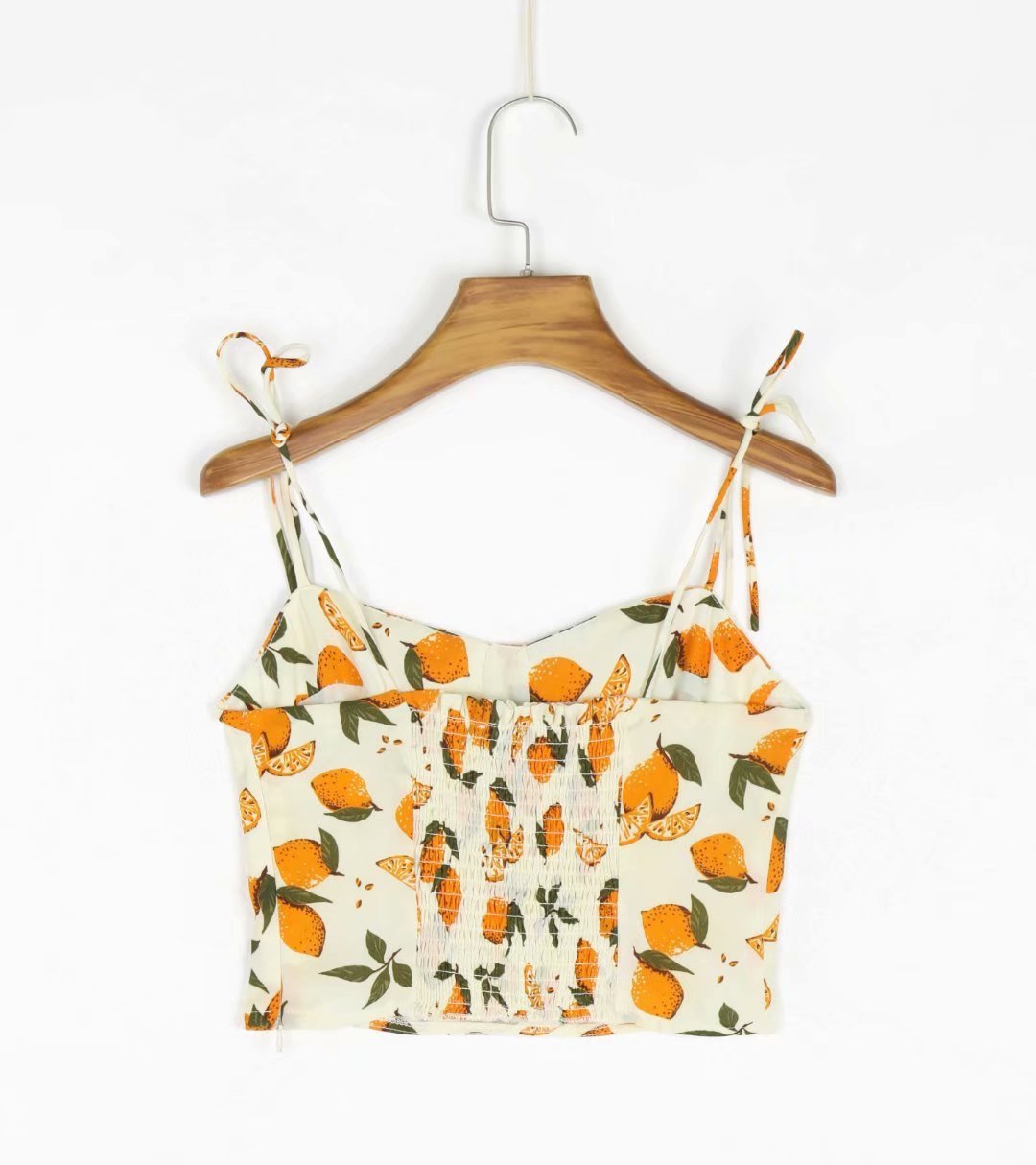 Cream Citrus Crop Top