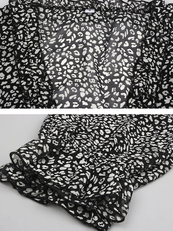 V-Neck Simple Print Dress