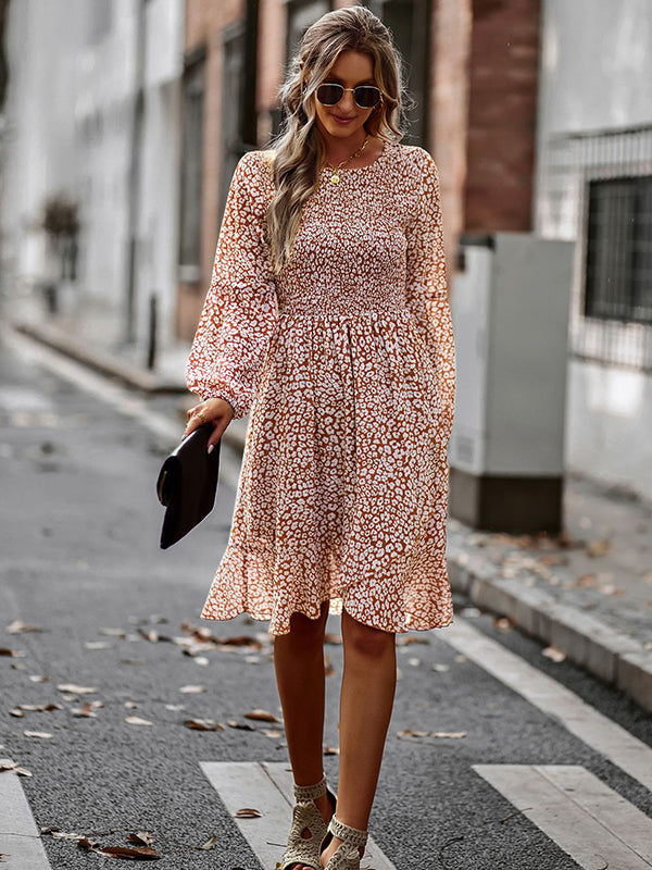 Bohemia Puff Sleeves Floral Dress