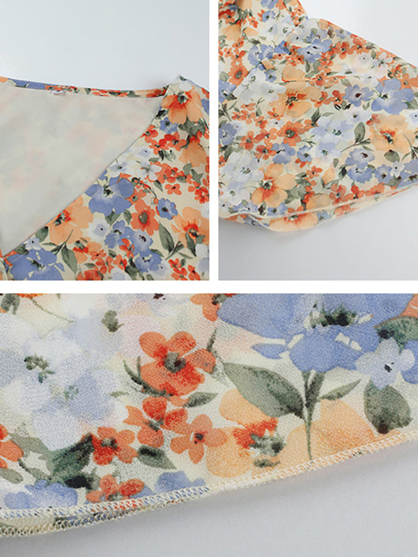 Bohemia A-Line Floral V-Neck Dress