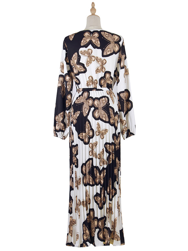 Bohemia Loose Floral V-Neck Dress