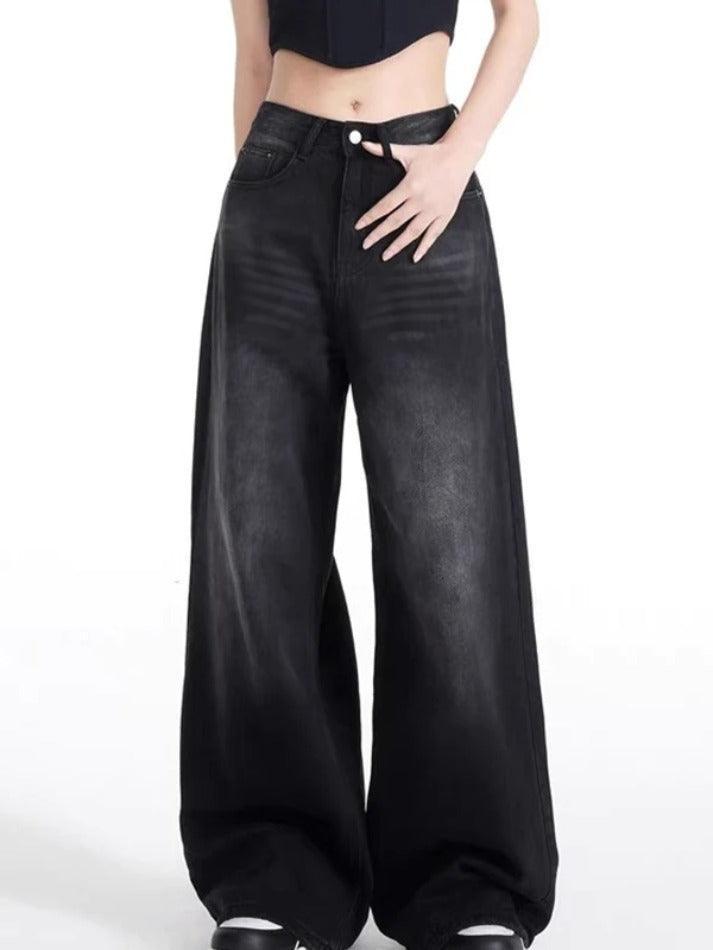 Vintage Black Wash High Rise Boyfriend Jeans