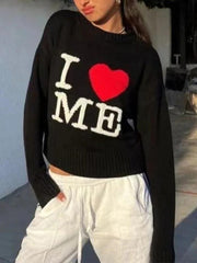 Love Me Black Pullover Sweater