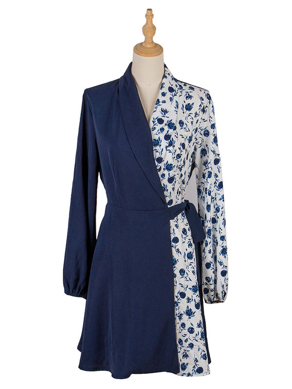 Casual A-Line Patchwork Dress