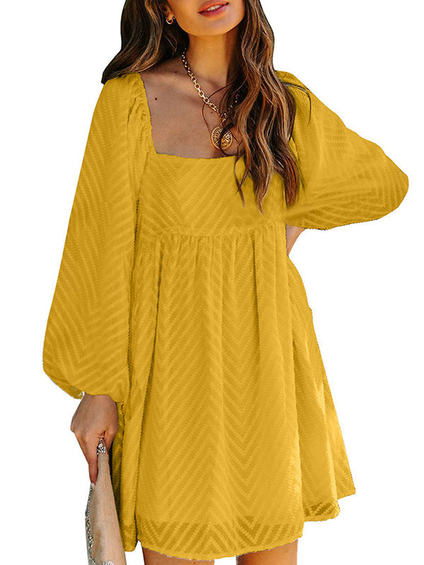 Square Neck Flare Mini Dress