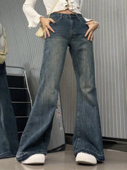 Vintage High Rise Raw Trim Flare Jeans