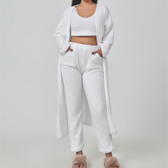 White Chic Matching 3-Piece Warm Lounge Set.