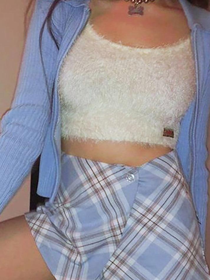 Ribbed Knit Zip-Up Cardigan