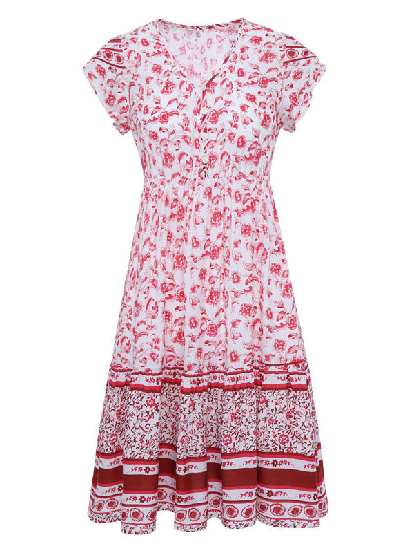 Bohemian Floral Mini Dress