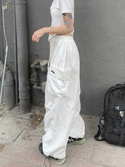 Mid Rise Drawstring Cargo Jogger Pants