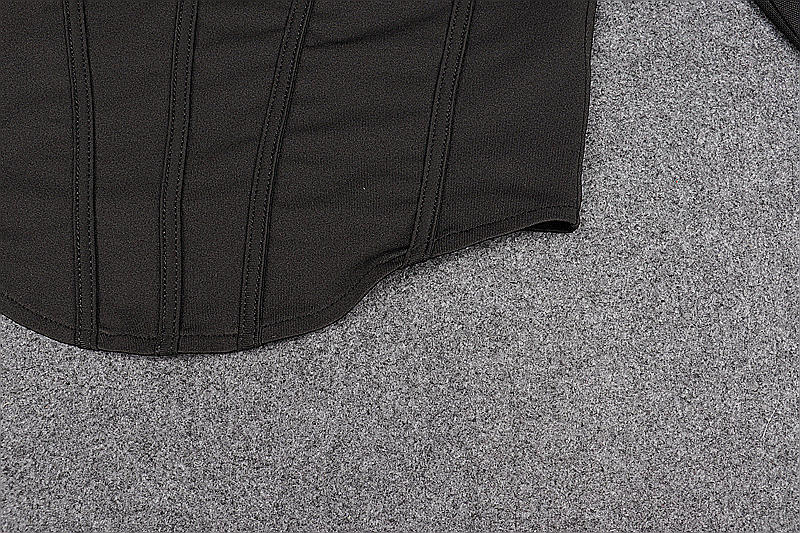 Black Corset Top Mesh Sleeve