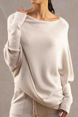 Solid Crew Neck Long Sleeve Top