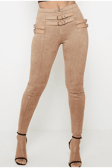 Belt decorated Khaki Pants