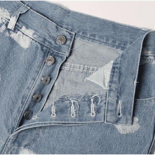 street style casual stripes stitching loose jeans