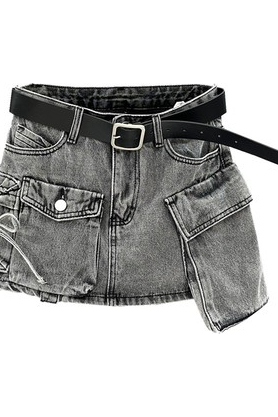 Cargo Pocket denim skirt
