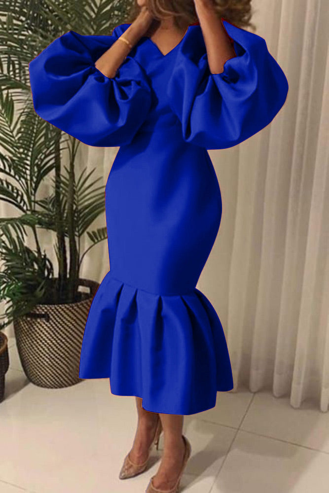 Chic Royal Blue Mermaid Cocktail Dress