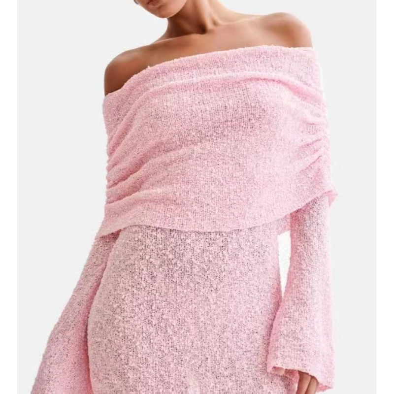 Long-sleeved One-shoulder Short Dress