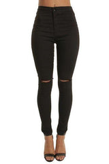 Thin Knee Holes And Feet Casual Pants
