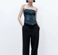 Sleeveless Denim Top