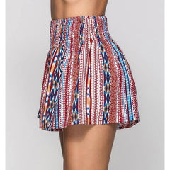 Mixed Color Print Beach Shorts