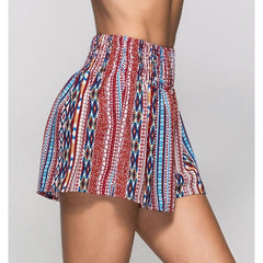 Mixed Color Print Beach Shorts