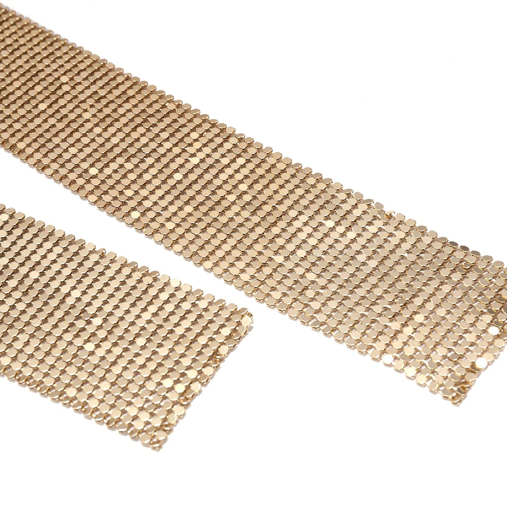 Metal Mesh Thin Neck Tie Scarf