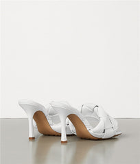 White Woven Mule Sandals