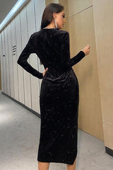 glitter evening party velvet dress