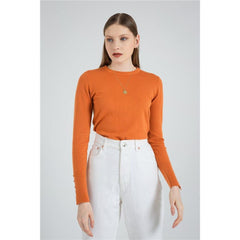 Button Sleeve Knitted Sweater Pullover