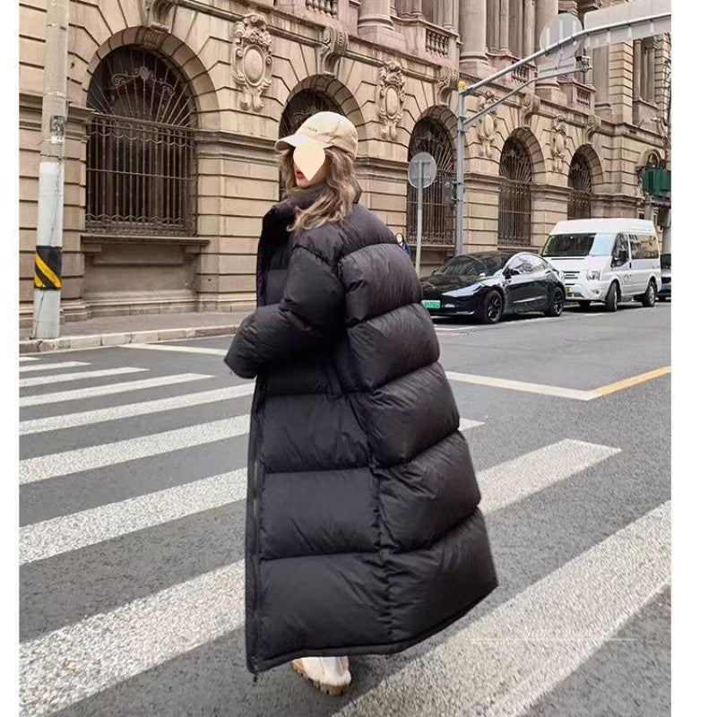 extra long loose warm down puffer coat jacket