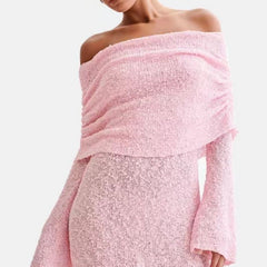 Long-sleeved One-shoulder Short Dress