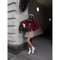 High-end Round Neck Loose Sweatershirt