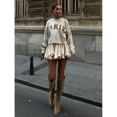 Streetwear Round Neck Loose Sweater