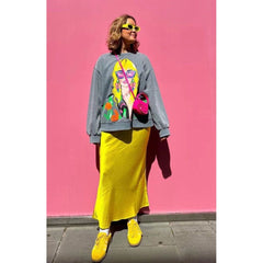 Washed Effect Printed Sweatshirt