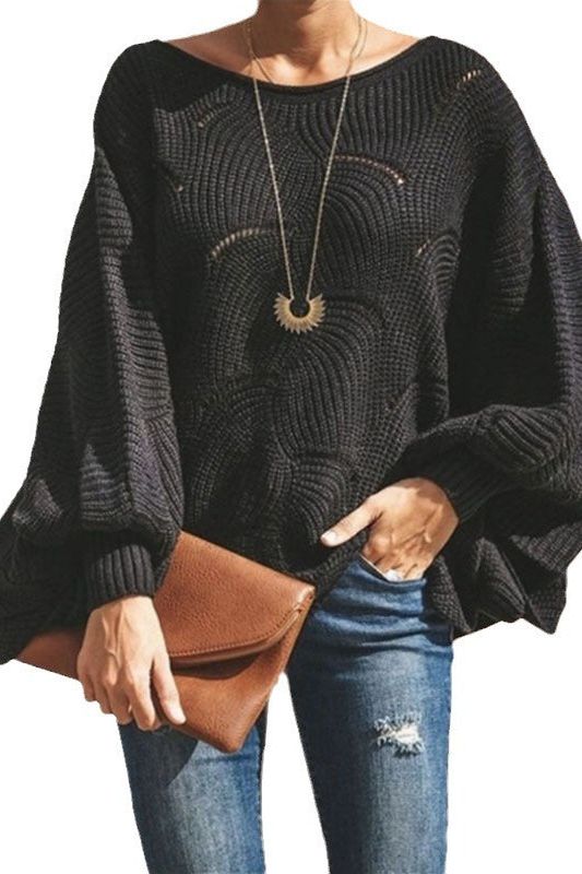 Hollow Crochet Loose Knitted Sweater