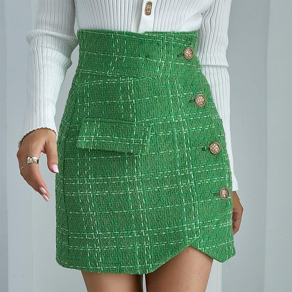 tweed hip skirt