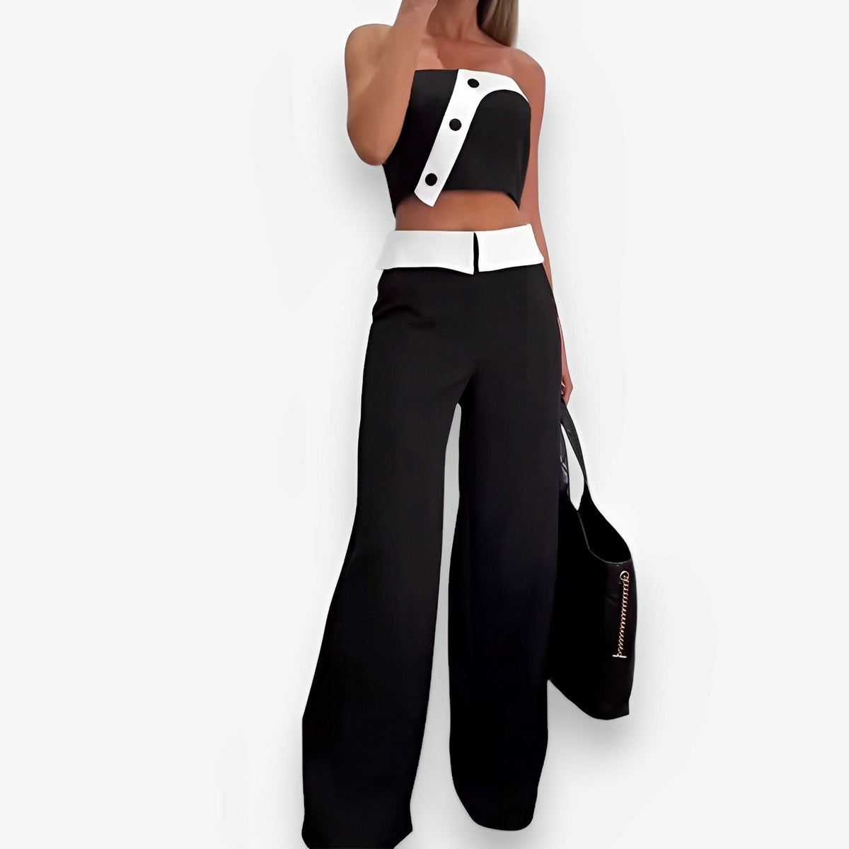Vest High Waist Wide Leg Pants Suit