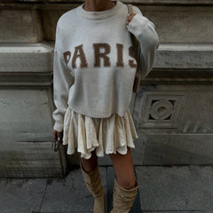 Streetwear Round Neck Loose Sweater