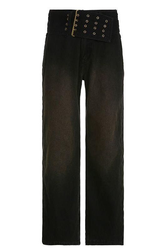 Big Belt Design Jeans